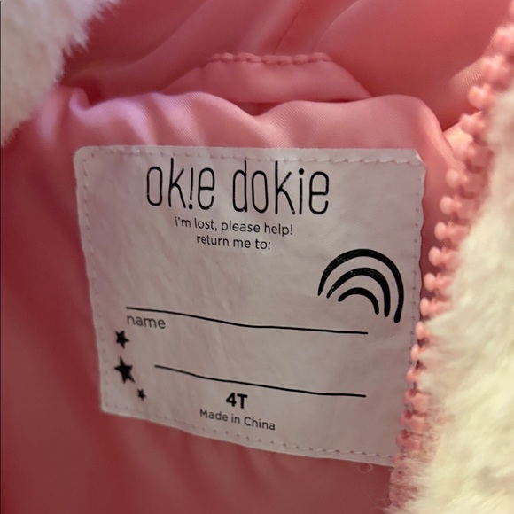 Okie Dokie Pink and White Checkered Puffer Jacket - Picture 2 of 6